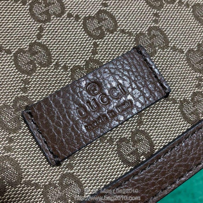 GUCCI 古馳男包 新款 449174 啡布 男女通用款 棕色帆布 Gucci單肩斜挎包